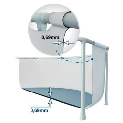 Schwimmbecken PRISM FRAME OVAL 610x305x122 cm INTEX mit Pumpe, Leiter und Abdeckung