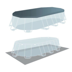 Schwimmbecken INTEX PRISM FRAME OVAL 503x274x122 cm mit Pumpe, Leiter und Abdeckung