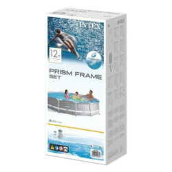 Schwimmbecken INTEX PRISM FRAME Ø 366x76 cm mit Pumpe