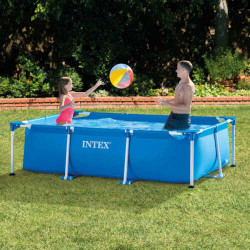 INTEX Family Swimming Pool Frame Rechteck 260x160x65cm Schwimmbecken 28271