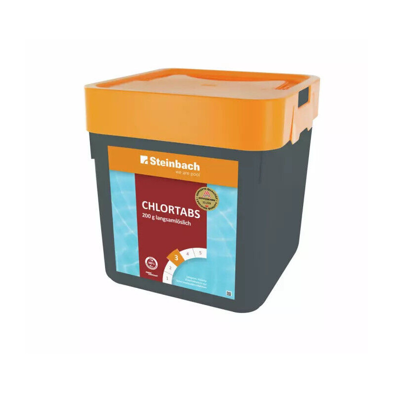 Steinbach Chlortabs 200g Chlortabletten langsamlöslich Chlortabs Poolpflege 5 KG