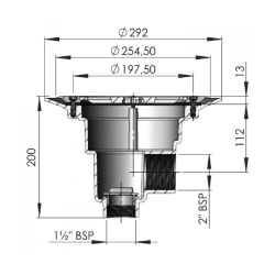 Pool Schwimmbad Bodenablauf Spezial Ø290mm Superflach für Liner-Pools