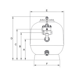 Sandfilteranlage Zodiac MS 530 6 Wege Ventil 530mm Sandfilter Seitlicher Ausgang