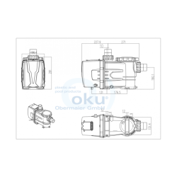 Poolpumpe OKU ECO Whisper 19,5m³/h 230 Volt mit Variabler Drehzahl