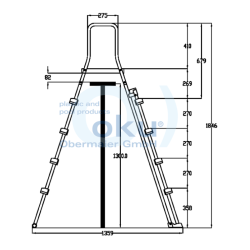 Poolleiter OKU Sicherheitsleiter 4-Stufen Pool Treppe 132 cm