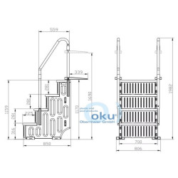 Poolleiter OKU aus Kunststoff Pool Treppe 4-Stufen