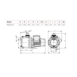 Kreiselpumpe ESPA Multipool N Pumpe Mehrstufige für hydraulische Poolreiniger