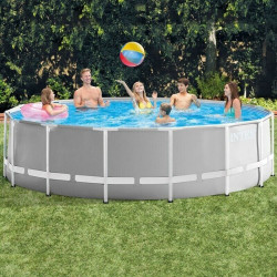 Schwimmbecken Ø457x122 Intex FRAME POOL PRISM mit Pumpe, Leiter und Abdeckung